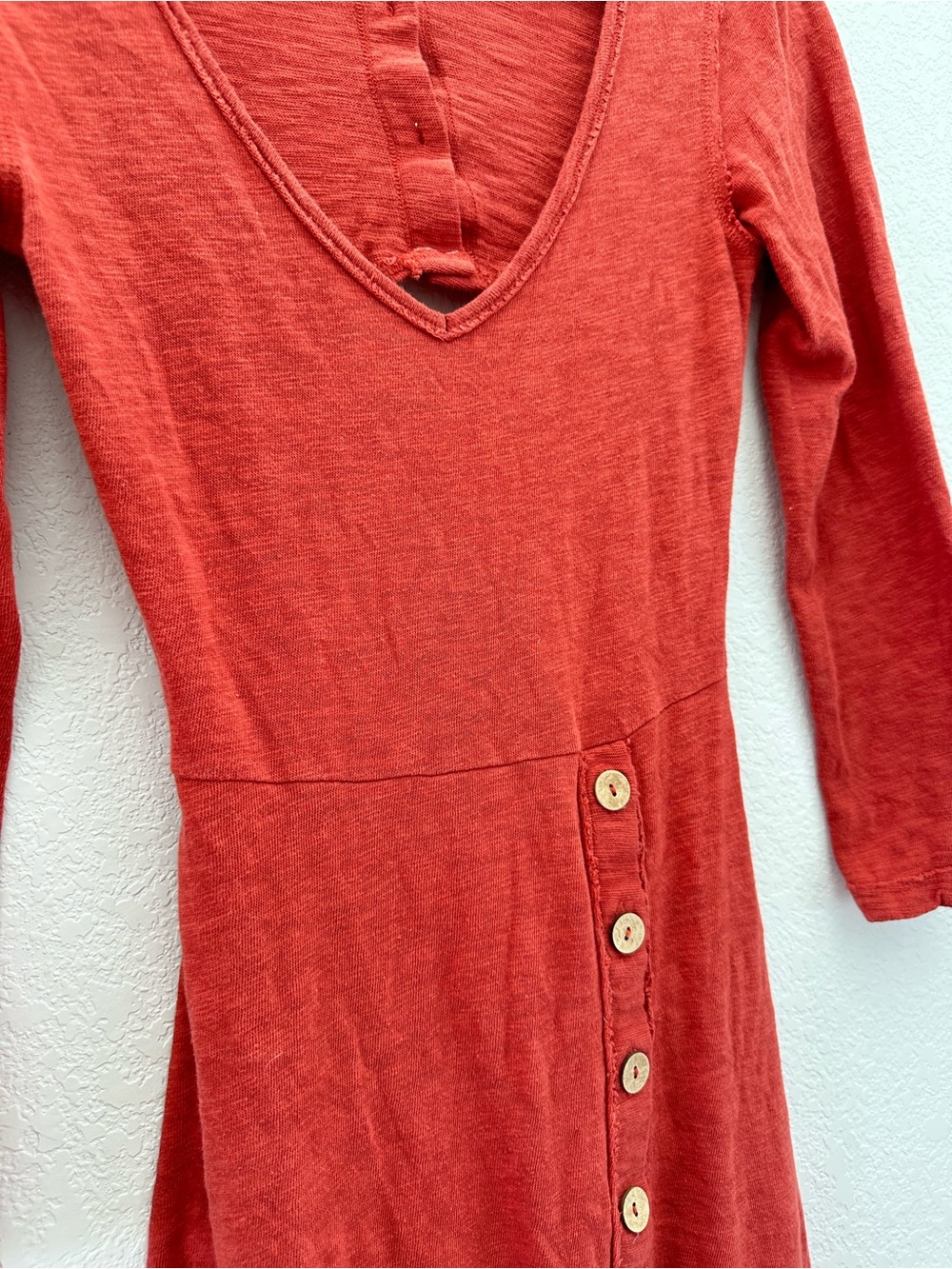Free People FP Beach Starlight Midi Dress S Small Rust Cutout Back Button Slit - Picture 5 of 12
